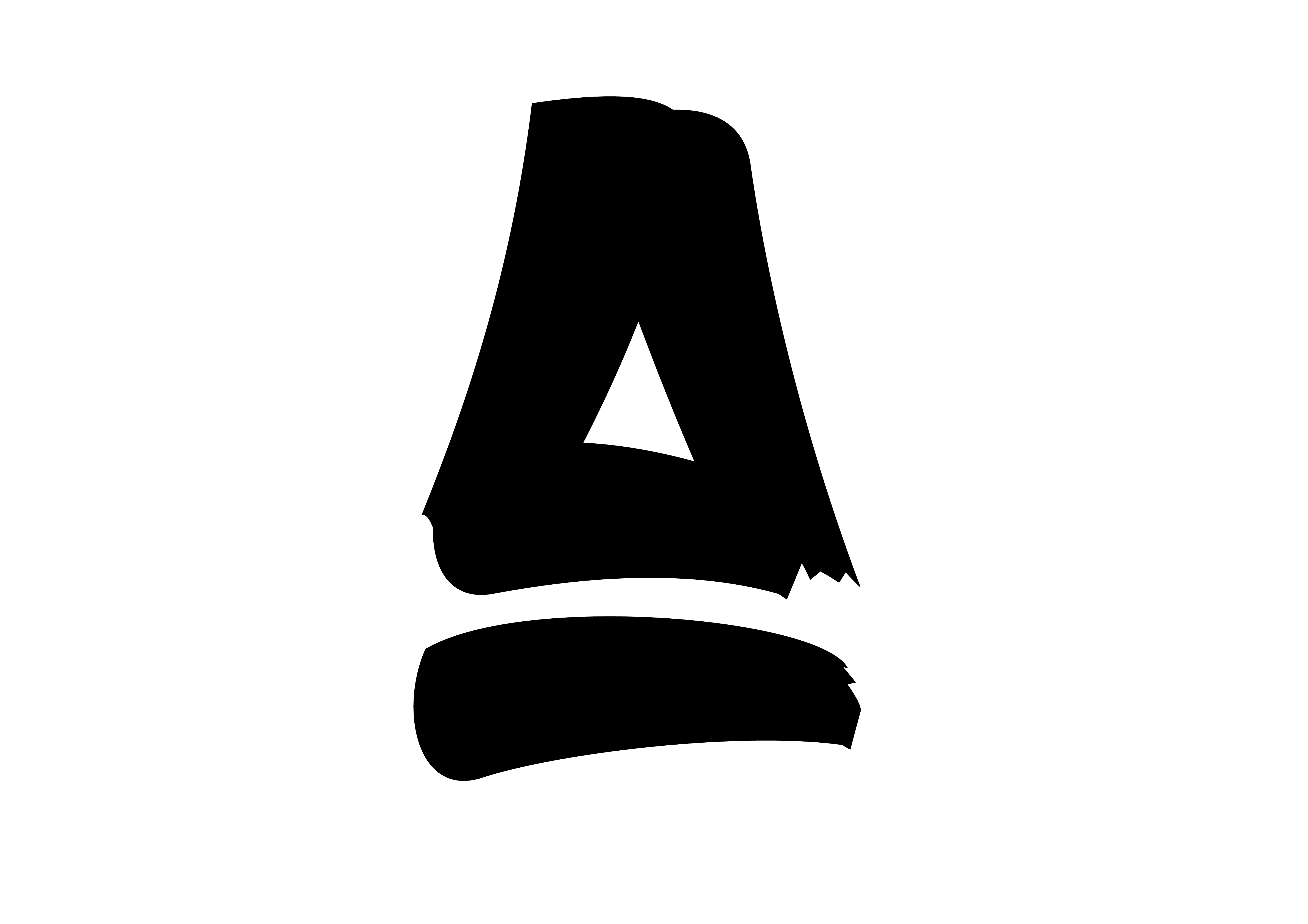 Arrow symbol in black and white