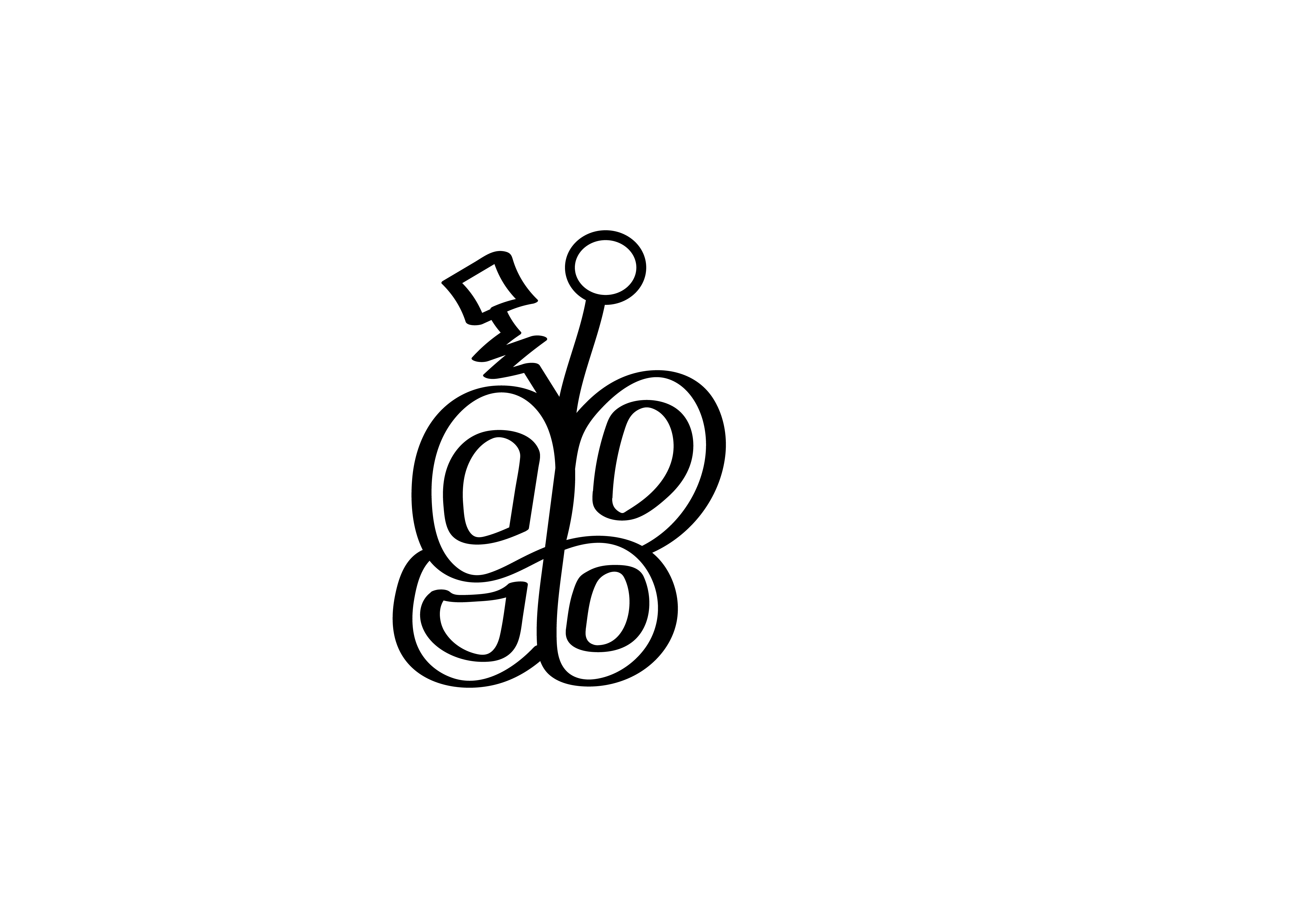 Butterfly symbol in black and white
