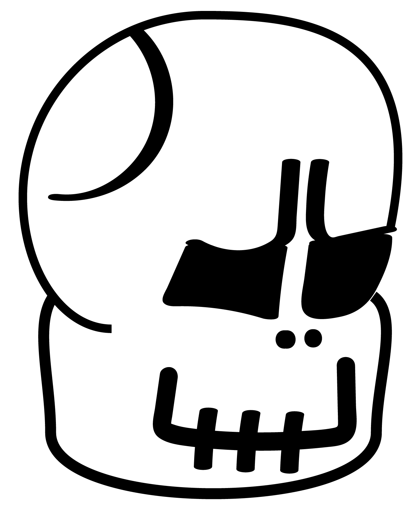Skull symbol in black and white