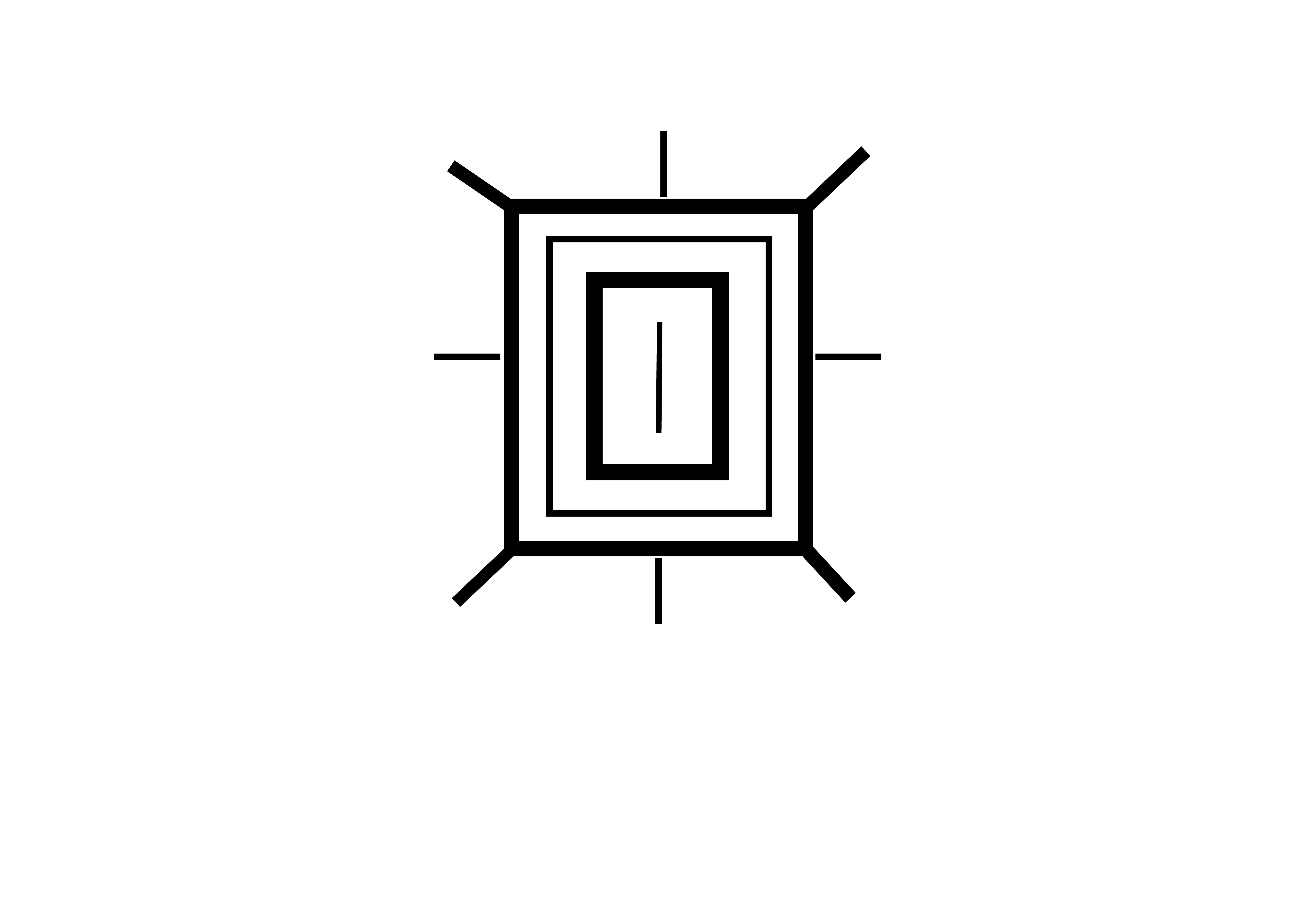 Sun symbol in black and white